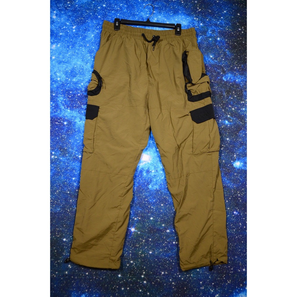 Snipes Pants Mens XL Olive‎ Green Cargo Utility Streetwear Drawstring Zip Cuffs